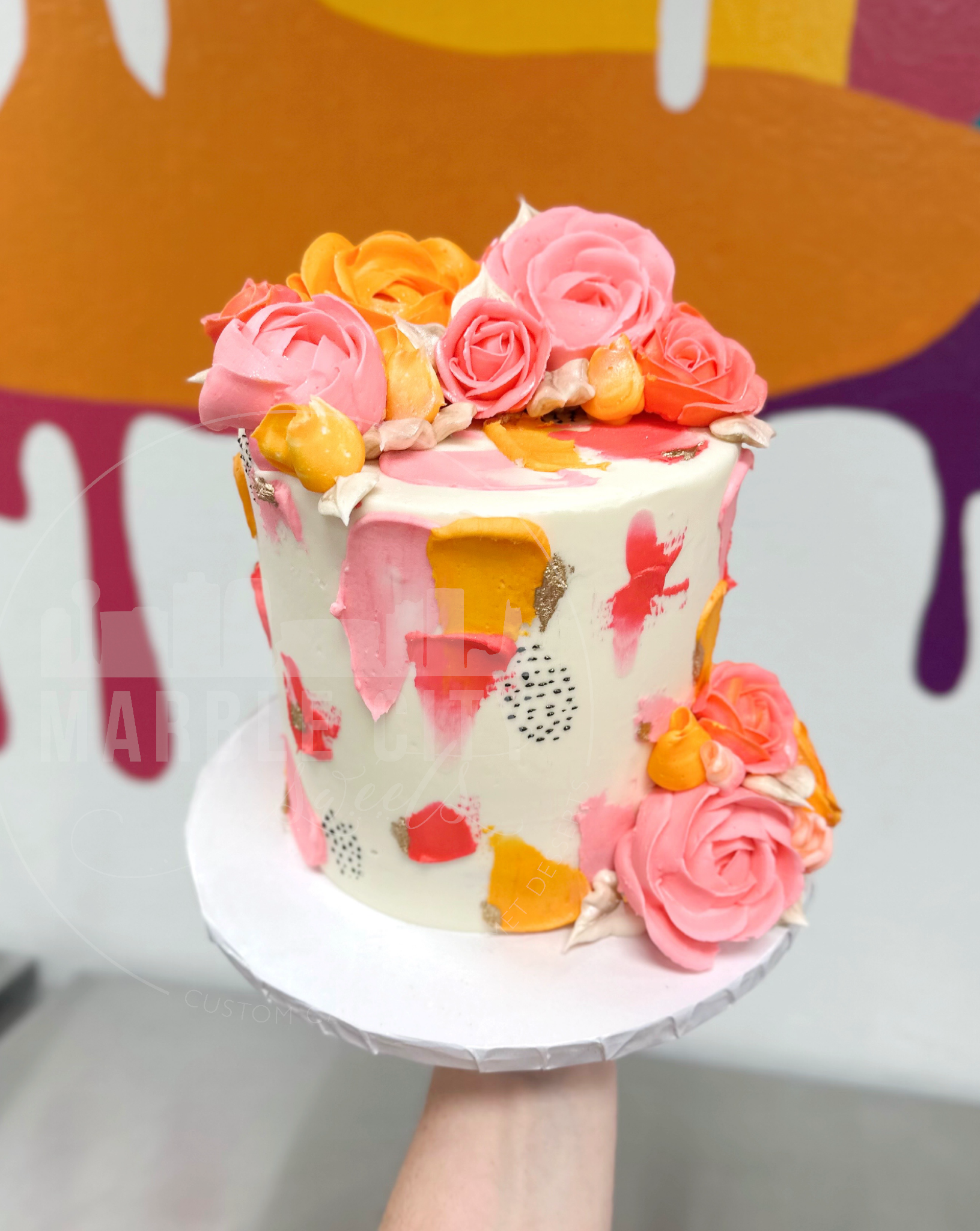 Pre-Order Only! Abstract Buttercream Floral Cake | Marble City Sweets